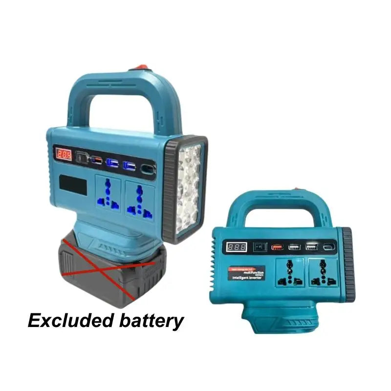 150W Lithium Battery Inverter DC 18V-21V to AC 220V + LED Light Power Inverter Nixie