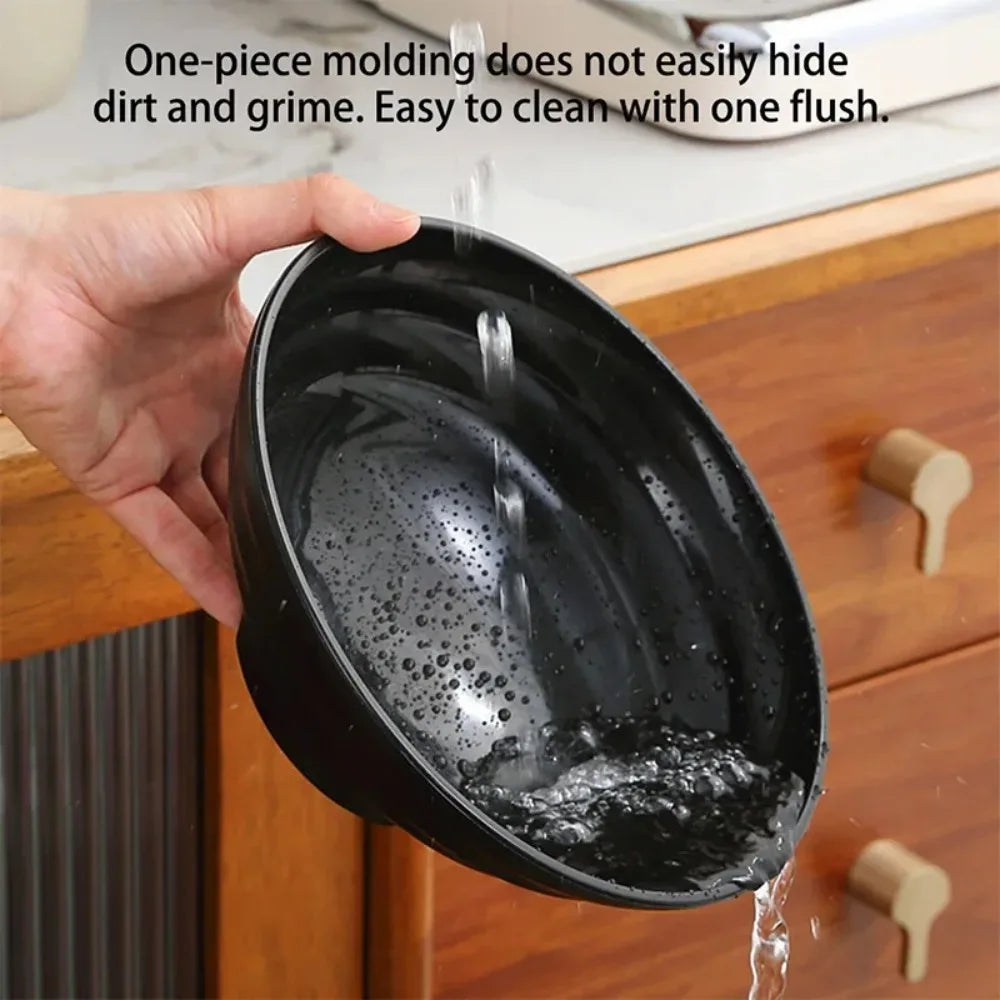 FEB.WIND Black Plastic Ramen Bowl – Durable Noodle & Salad Bowl Plastic Ramen Bowl Nixie