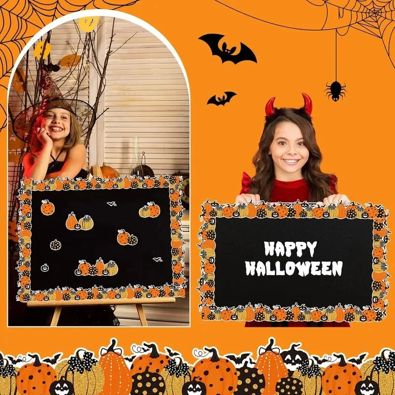 33 Ft Halloween Pumpkin Bat Bulletin Board Border Trim Decor Bulletin Board Border Nixie