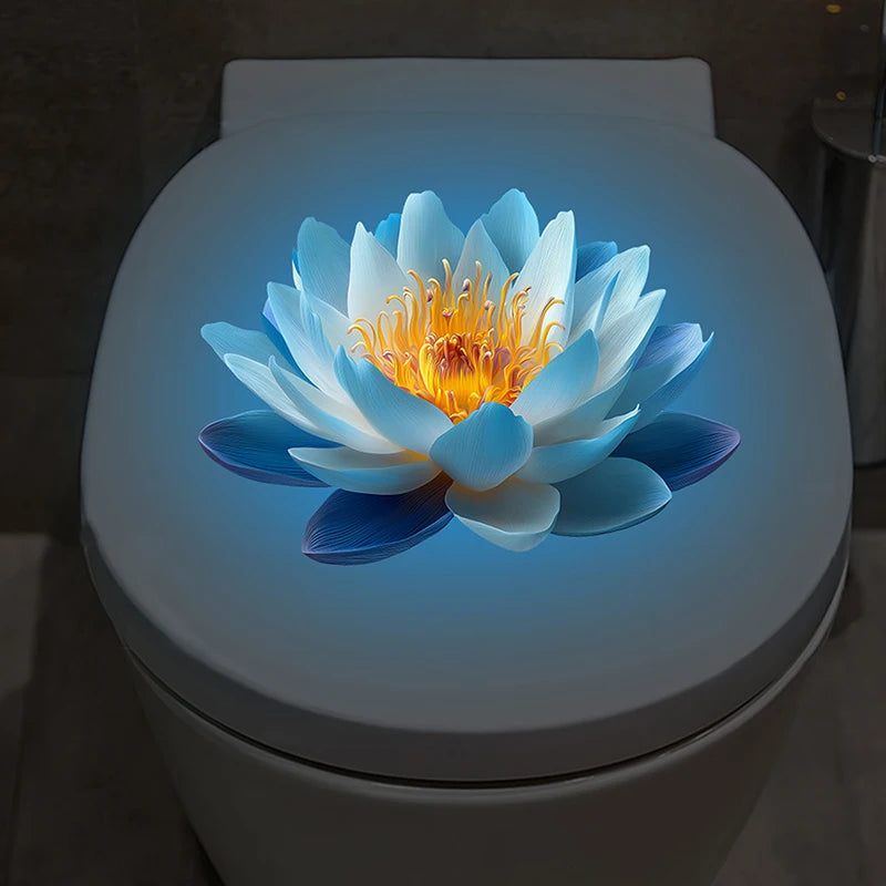 Glow-in-Dark Lotus Bathroom Wall Sticker – Waterproof PVC Decal Bathroom Wall Sticker Nixie