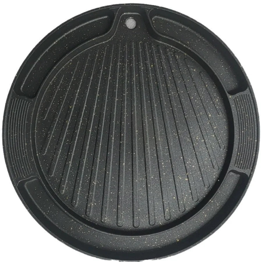 Korean Nonstick BBQ Grill Pan – Cast Aluminum Indoor/Outdoor BBQ Grill Pan Nixie black