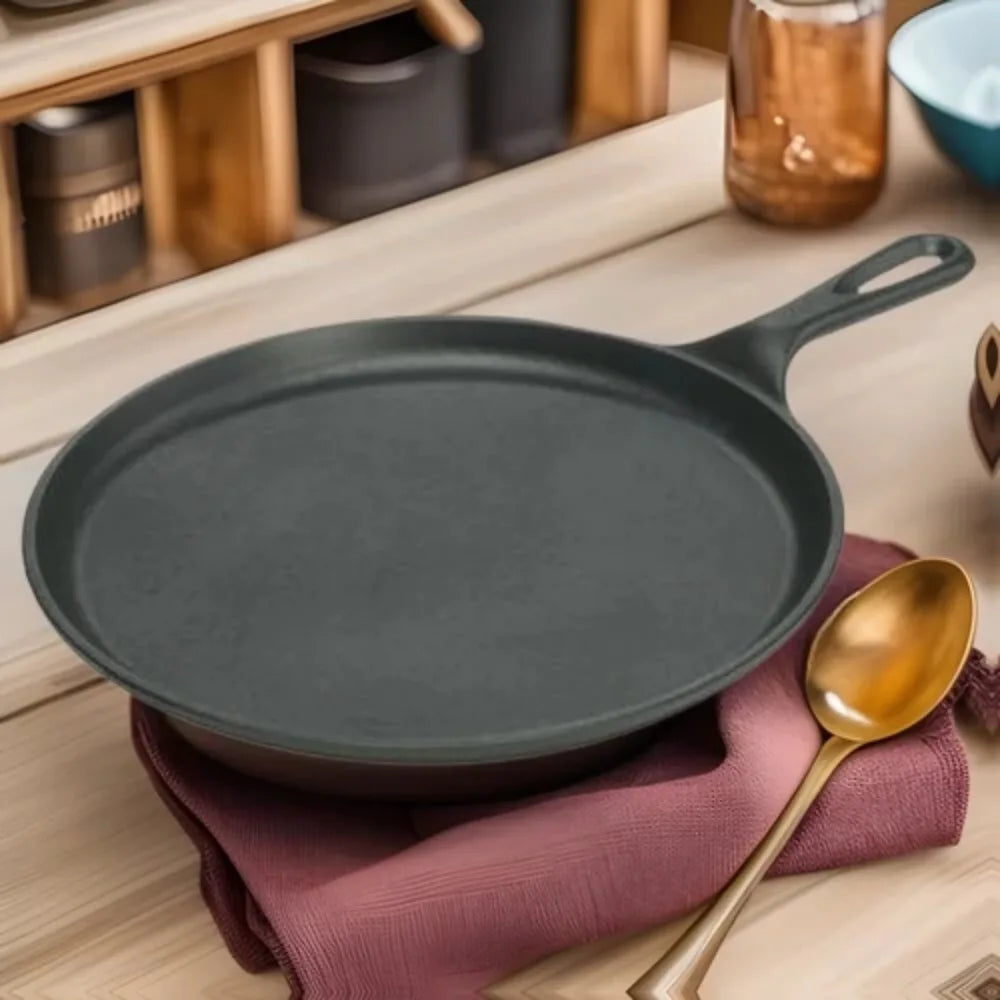 Pre-Seasoned Cast Iron Griddle Pan | Stove, Oven & Campfire Cast Iron Griddle Pan Nixie
