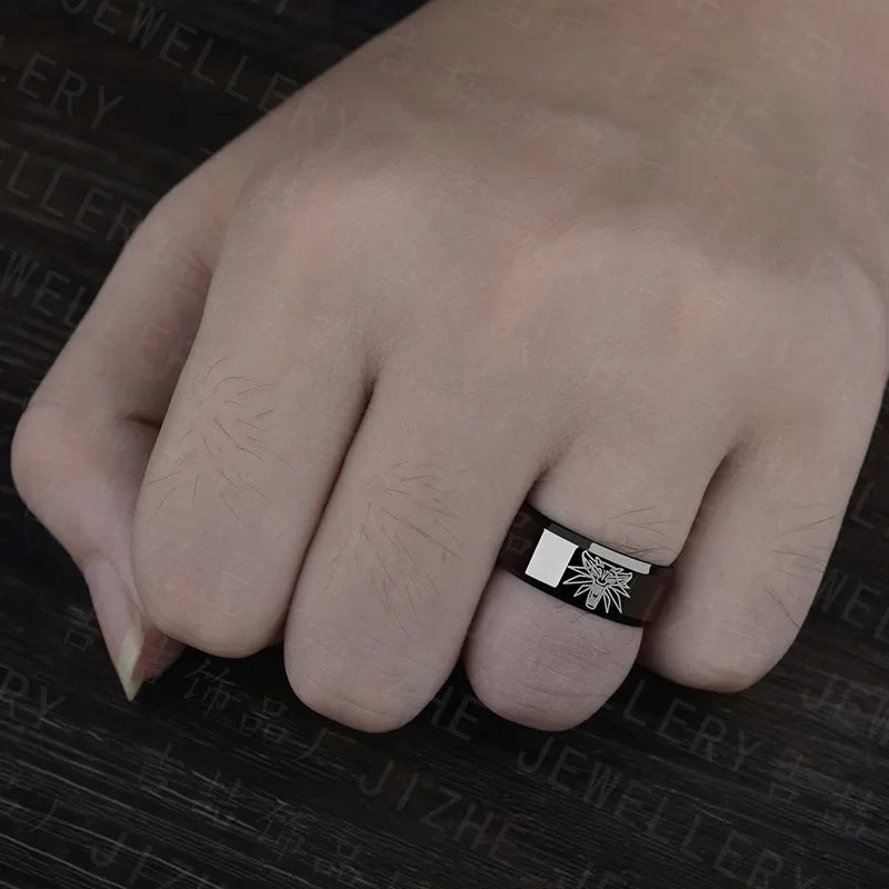 8mm Vintage Punk Black Unisex Ring | Zinc Alloy | Sizes 6–10 Fashion Ring Nixie