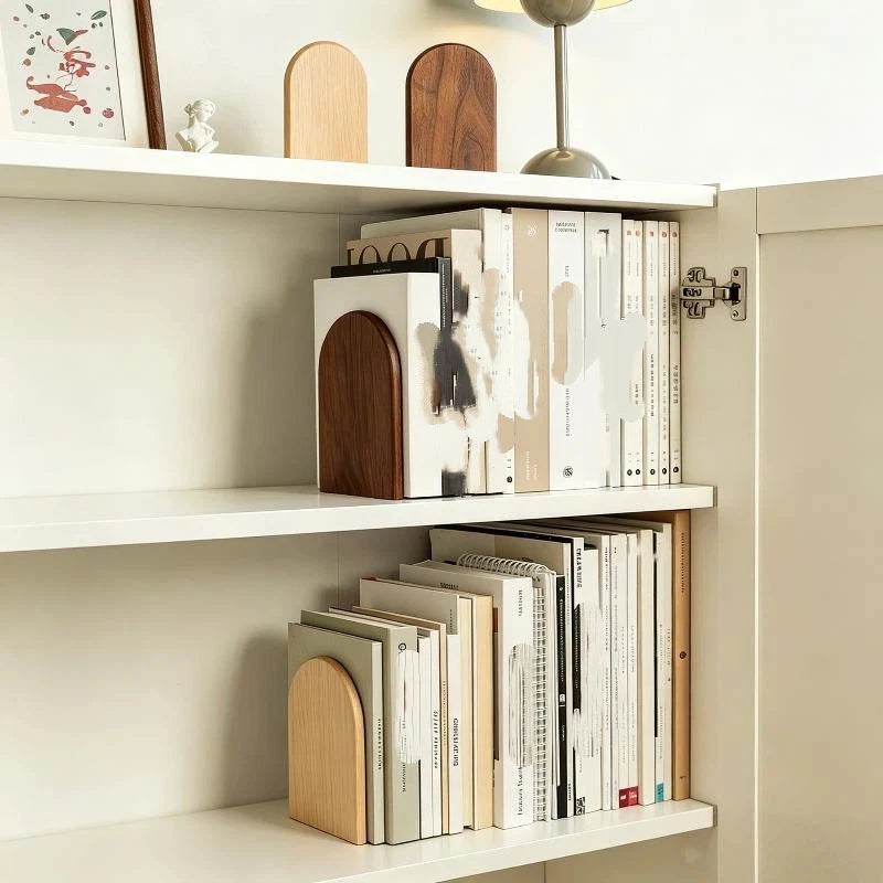 Walnut Wood Bookend Desktop Book Stand – Home Office Organizer Desktop Book Stand Nixie