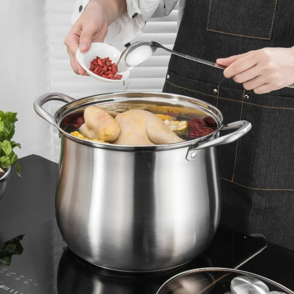 FEB.WIND 5L Stainless Steel Stock Pot with Lid | Soup Pot Stock Pot Nixie
