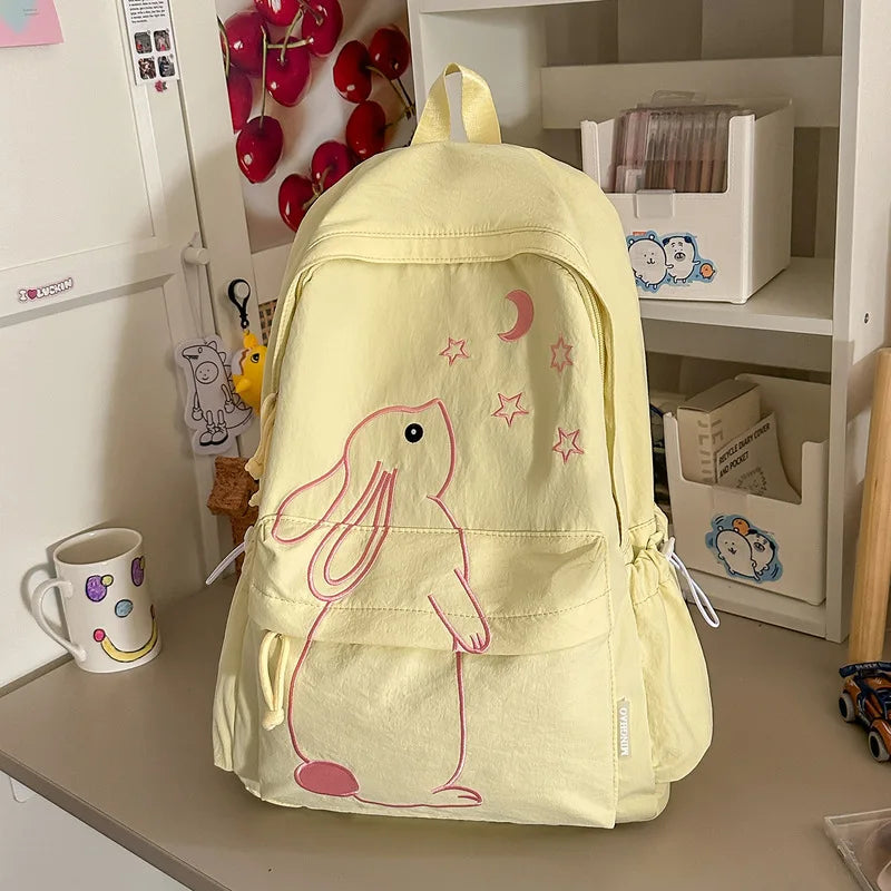 Embroidered Floppy Ear Bunny Kawaii Backpack – Light Blue Kawaii Backpack Nixie