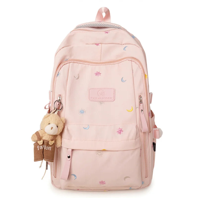 Embroidered Large Capacity Nylon School Backpack School Backpack Nixie