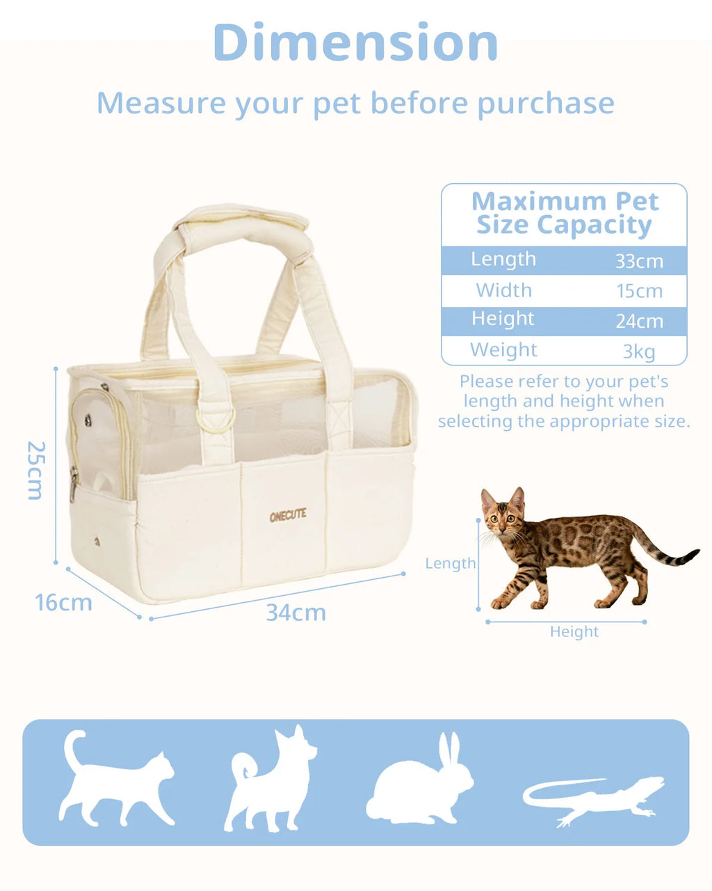 Breathable Cotton Pet Carrier Bag for Cats & Small Dogs Pet Carrier Bag Nixie