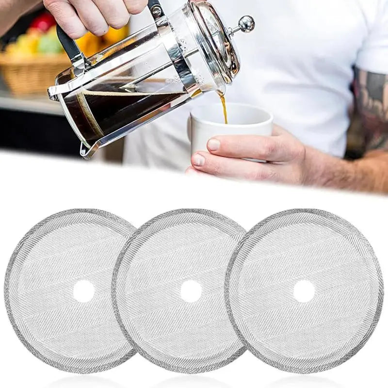Stainless Steel French Press Filter Screen – Reusable Mesh Coffee Filter Screen Nixie