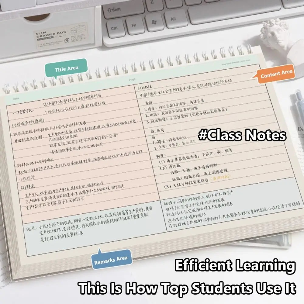 B5 Coil Notebook Thick Paper Grid & Lined Writing Notepad