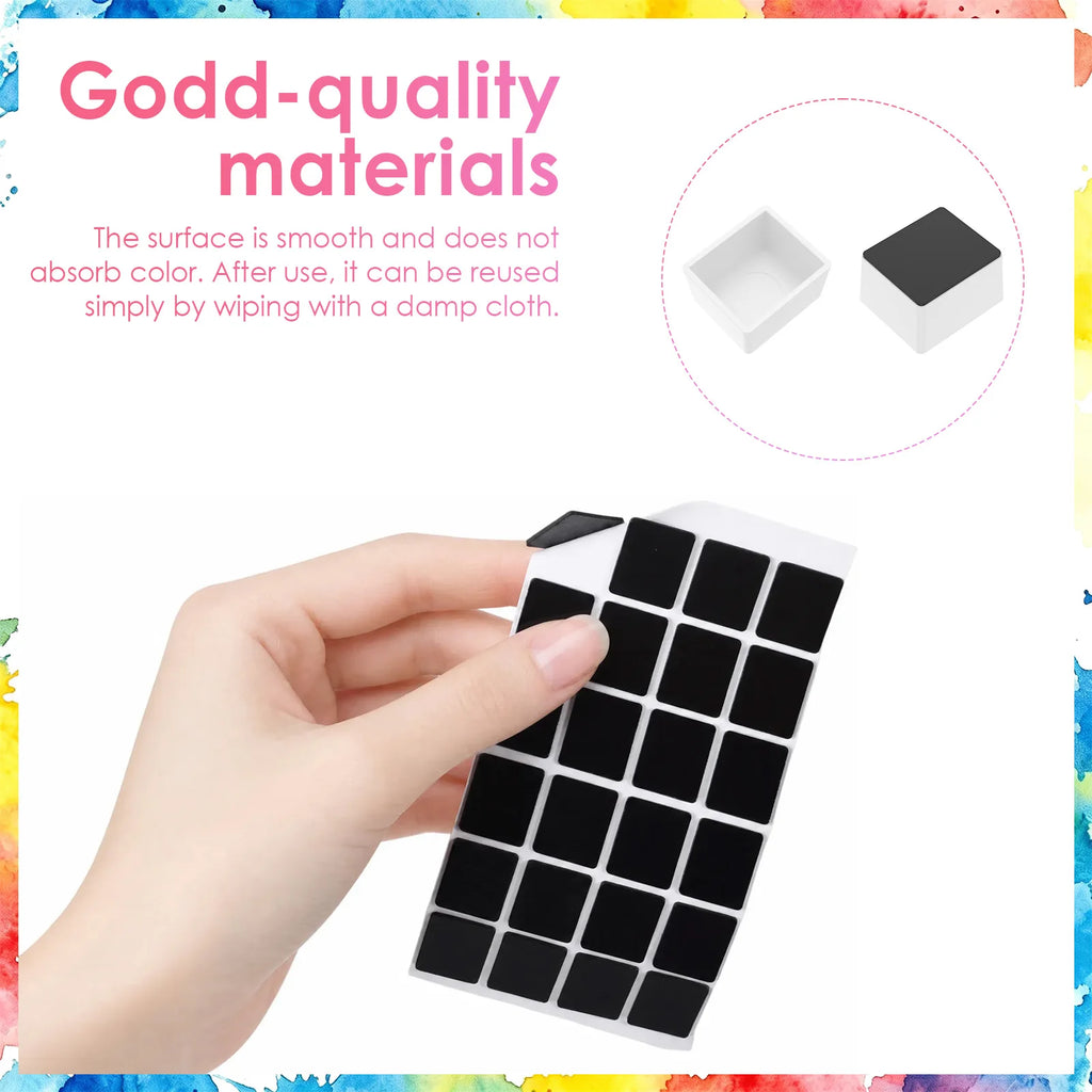 150 Empty Watercolor Half Pans with Magnetic Strips | DIY Palette Watercolor Paint Pans Nixie