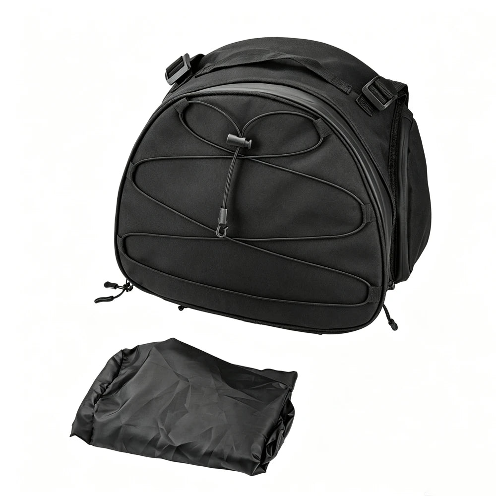 KEMIMOTO Motorcycle Tail Bag – Waterproof Expandable Rear Bag Motorcycle Tail Bag Nixie Black