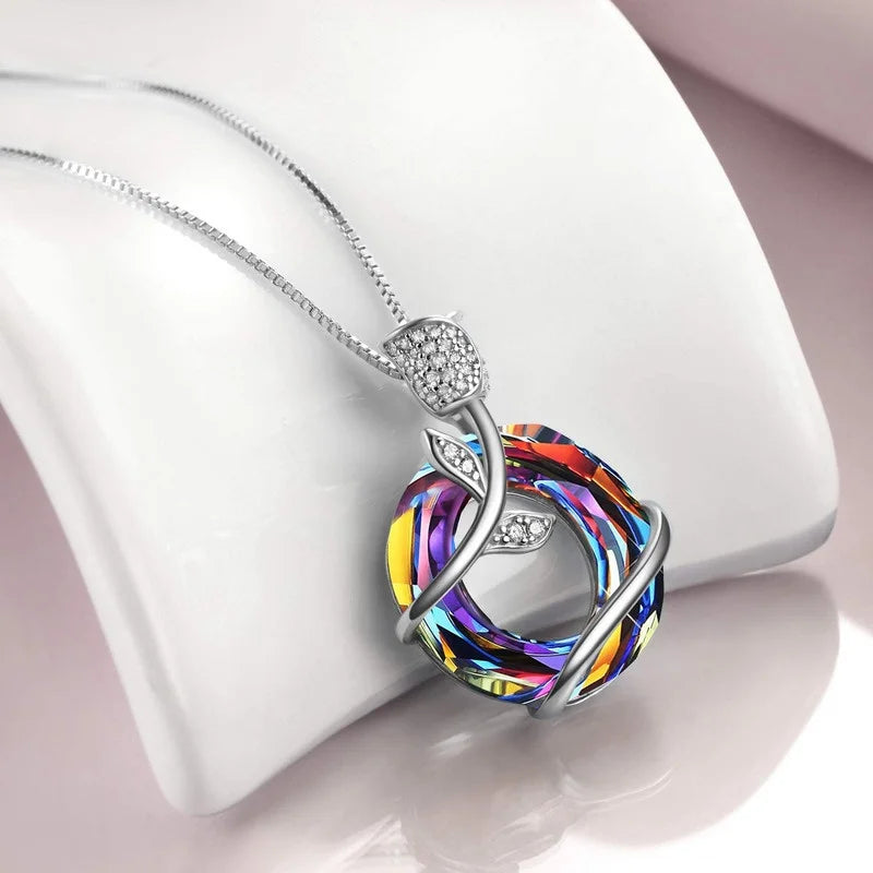 Rose Flower Pendant Necklace | 925 Silver-Plated, 5 Styles Pendant Necklace Nixie