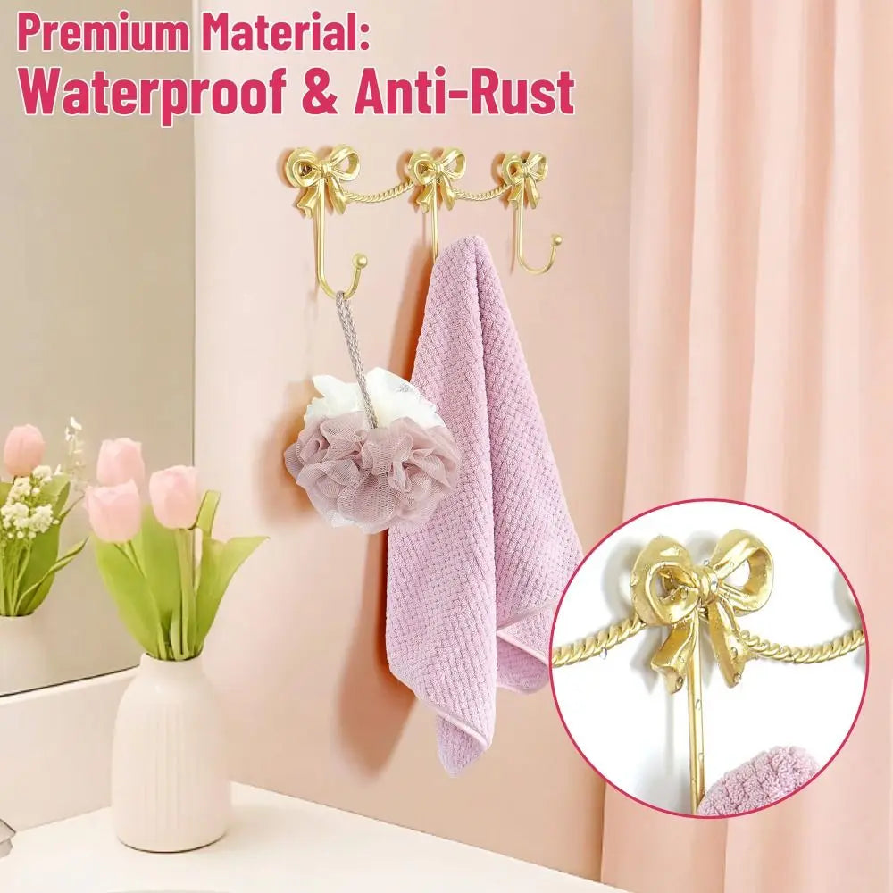 Cute Bow Wall Hooks – Decorative Iron Triple Hook for Girls Decorative Wall Hook Nixie