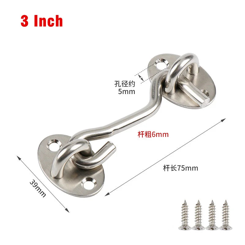 Stainless Steel Wind Hook Door Window Latch – Heavy Duty Lock
