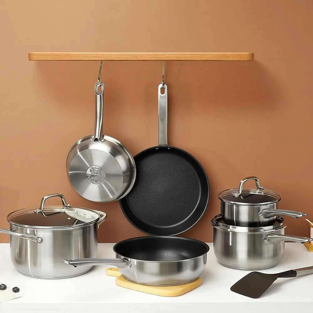 KOCH SYSTEME CS 10-Piece Nonstick Stainless Steel Cookware Set Cookware Set Nixie