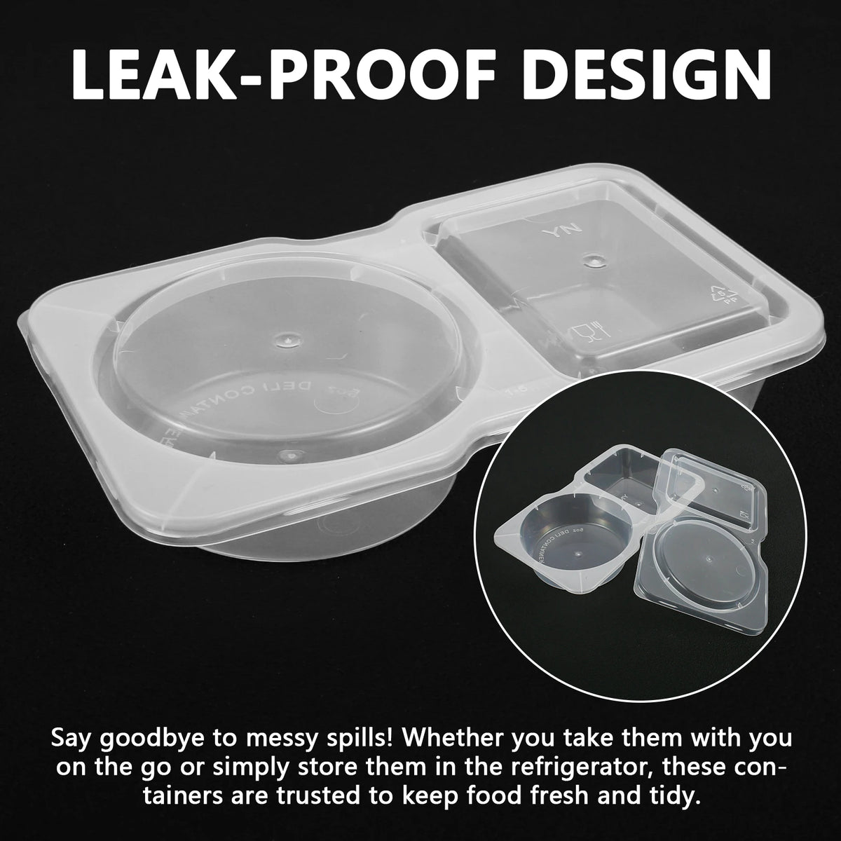 40Pcs Double Compartment Condiment Containers Leak-Proof Condiment Containers Nixie