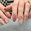 24pcs Short Almond Floral Press-On Nail Patches | Nixie Press-On Nail Tips Nixie 24pcs