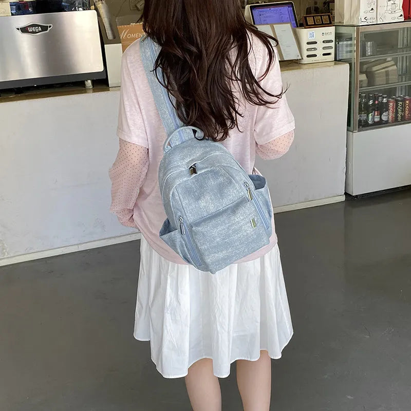 Women's Casual Denim Backpack – Lightweight College Commuter Bag Denim Backpack Nixie