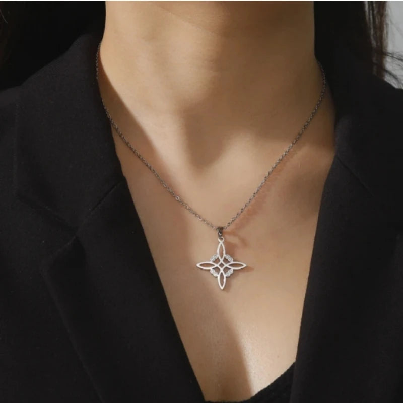 Celtic Knot Stainless Steel Clavicle Necklace for Women Pendant Necklace Nixie