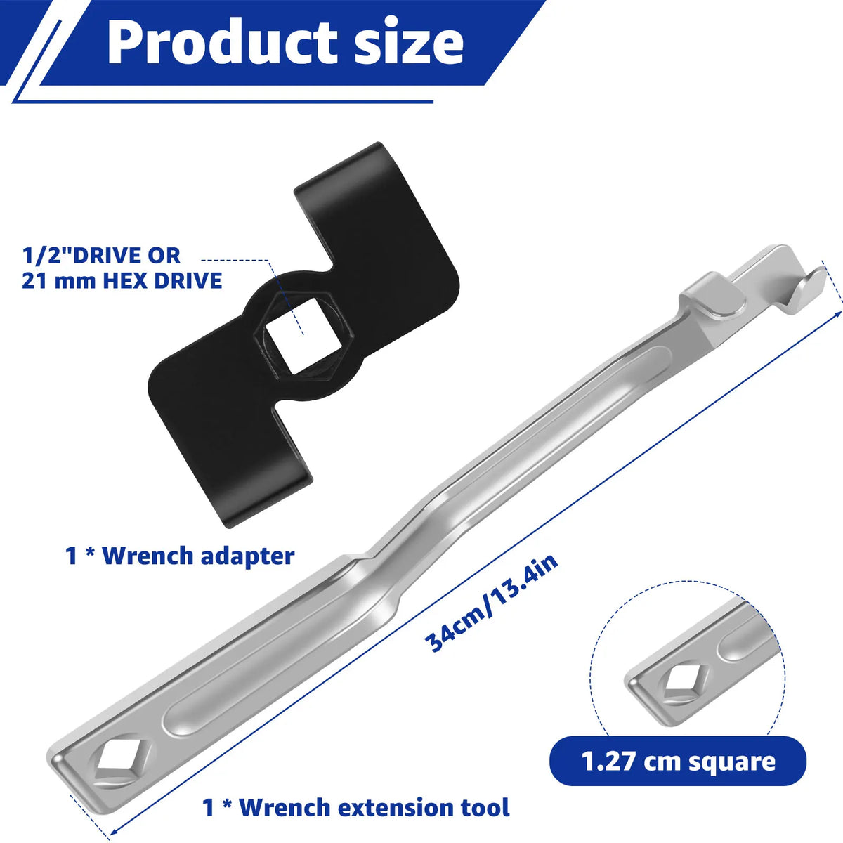 Universal 1/2" Drive Wrench Extender Adapter & Tool Bar Set Wrench Extension Set Nixie