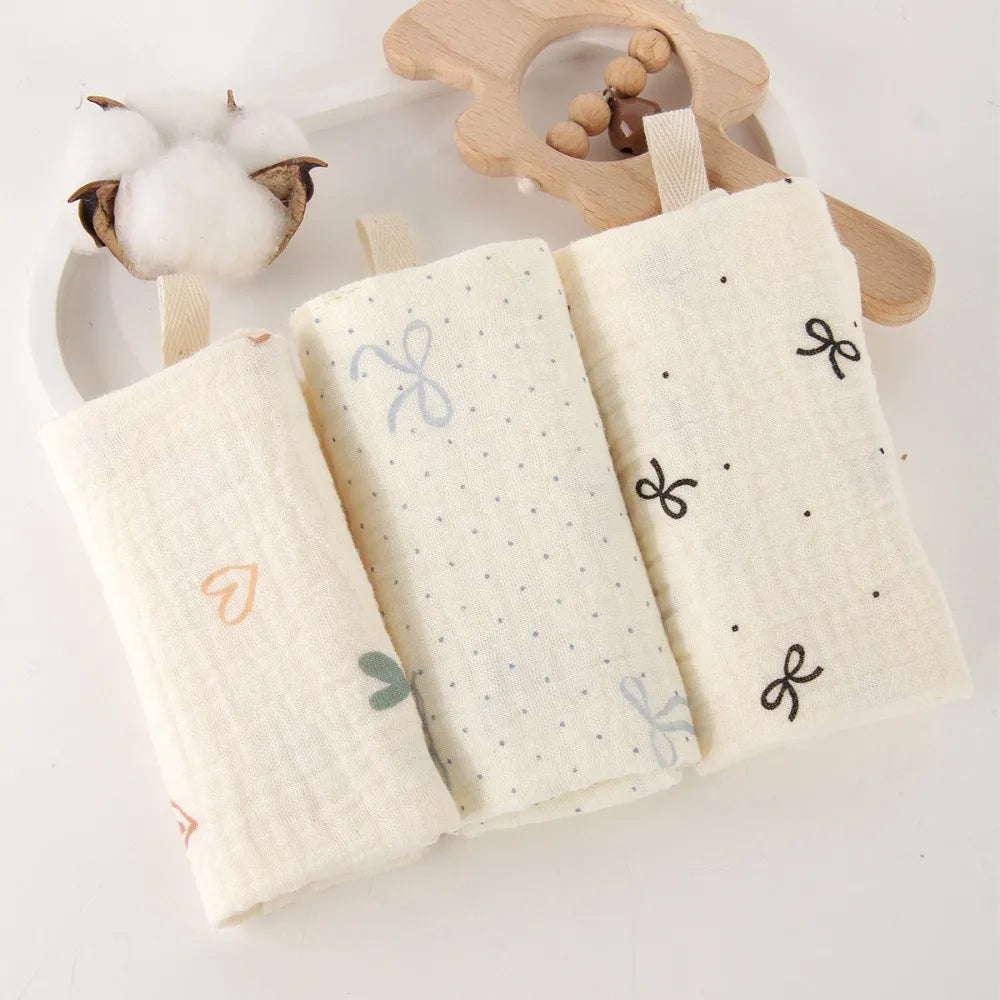 4-Layer Cotton Baby Washcloths – Soft Gauze Burp Cloths 3-5 Pack