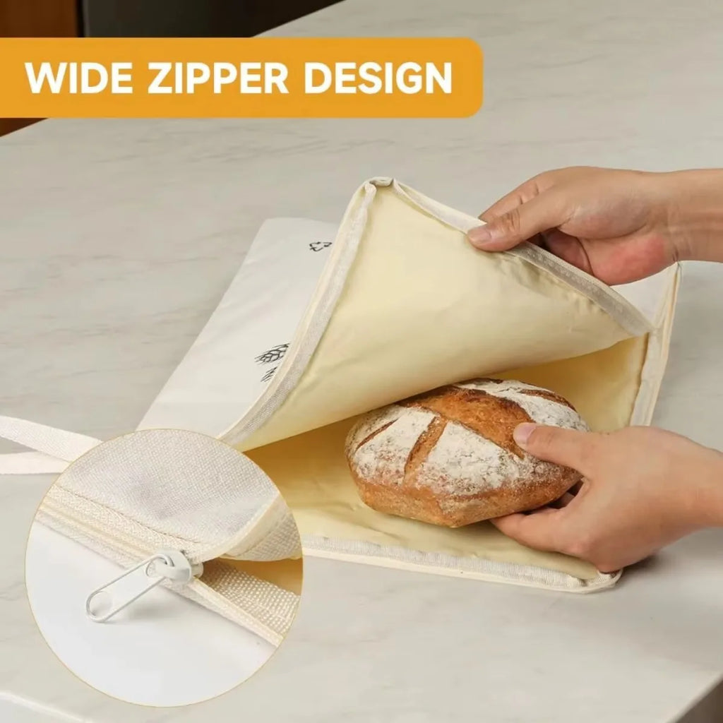 Reusable Beeswax Bread Bags – Double Cotton L-Zipper Beeswax Bread Bag Nixie