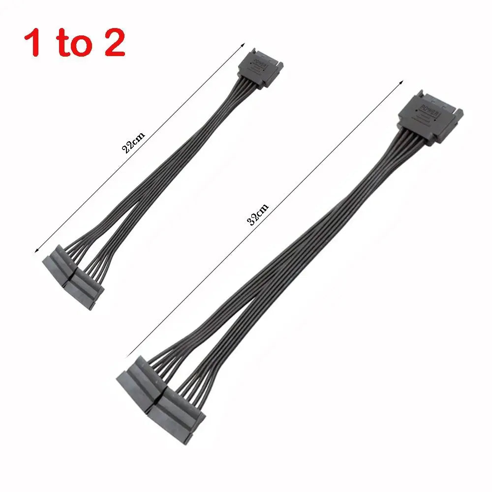SATA Power Cable Y-Splitter 15-Pin HDD 22/32cm – Nixie