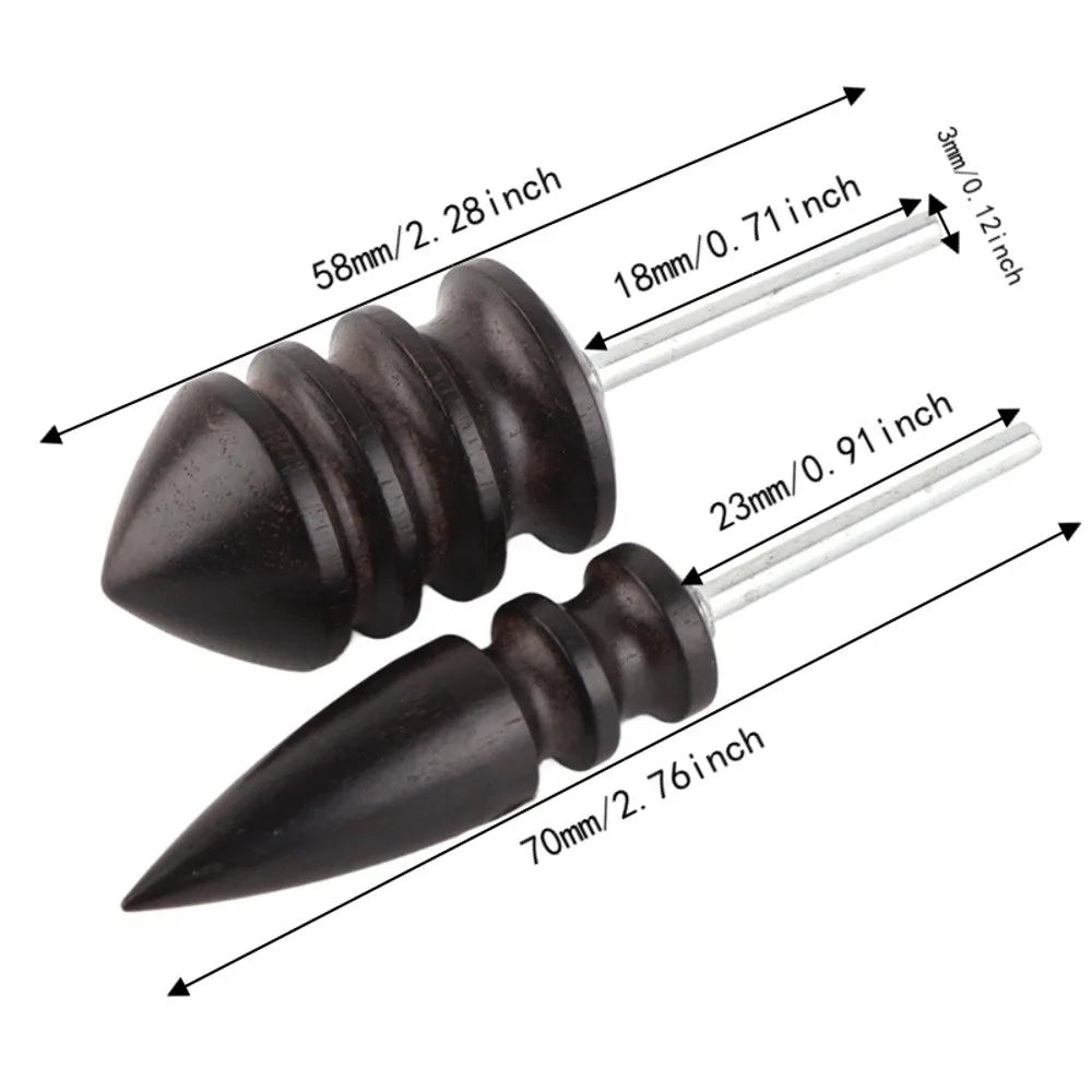 Sandalwood Leather Edge Burnisher Set – 2 Style Bits Leather Burnisher Set Nixie