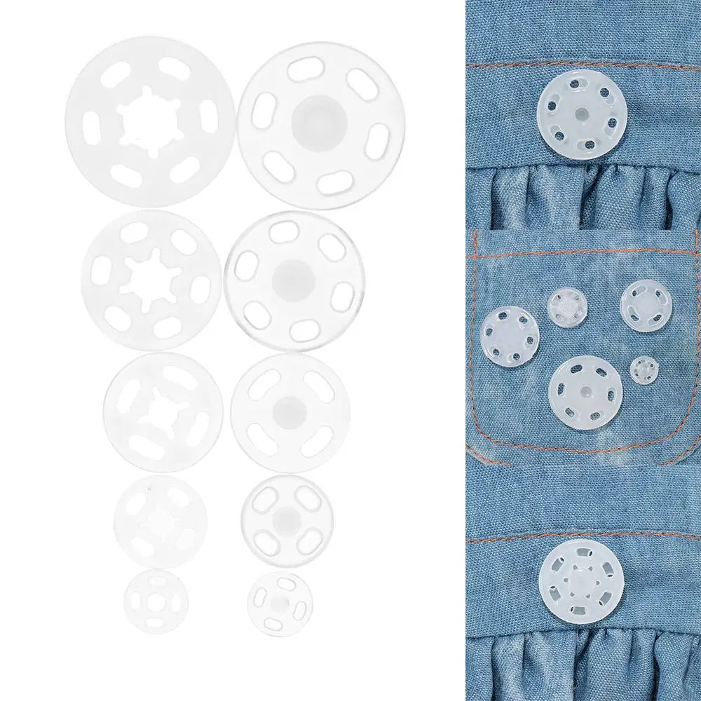 100pcs ABS Plastic Snap Fasteners Press Stud Sewing Buttons Snap Fastener Buttons Nixie