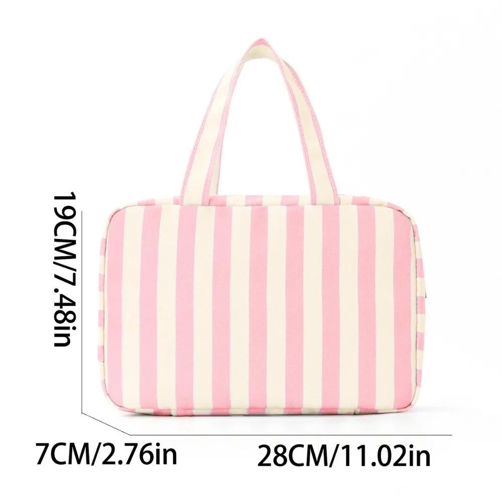 Hanging Travel Toiletry Bag 4-Fold Striped Cosmetic Organizer Travel Toiletry Bag Nixie