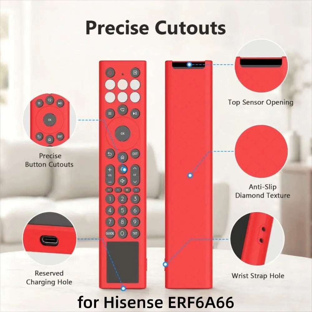 Silicone Remote Cover with Lanyard for Hisense ERF6A66