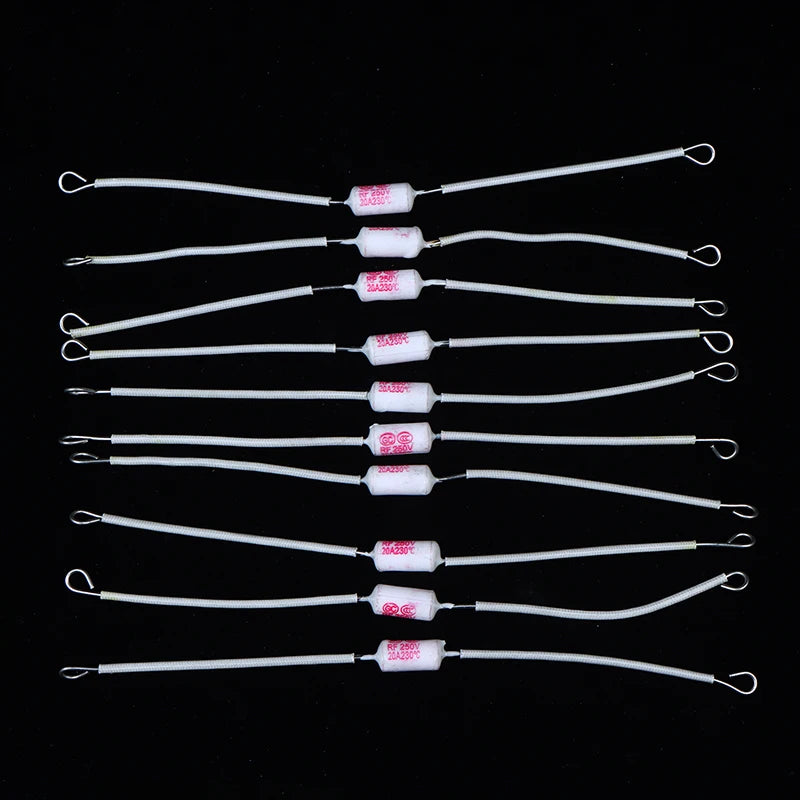 10Pcs Ceramic Thermal Cutoff Fuse 10/15/20A 250V 185°C 230°C Thermal Cutoff Fuse Nixie