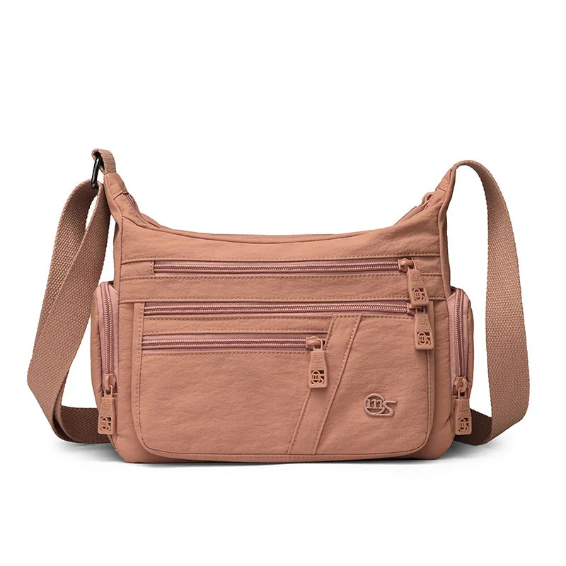 Nixie Multi-Pocket Crossbody Shoulder Bag – Large Capacity Crossbody Shoulder Bag Nixie Brick red