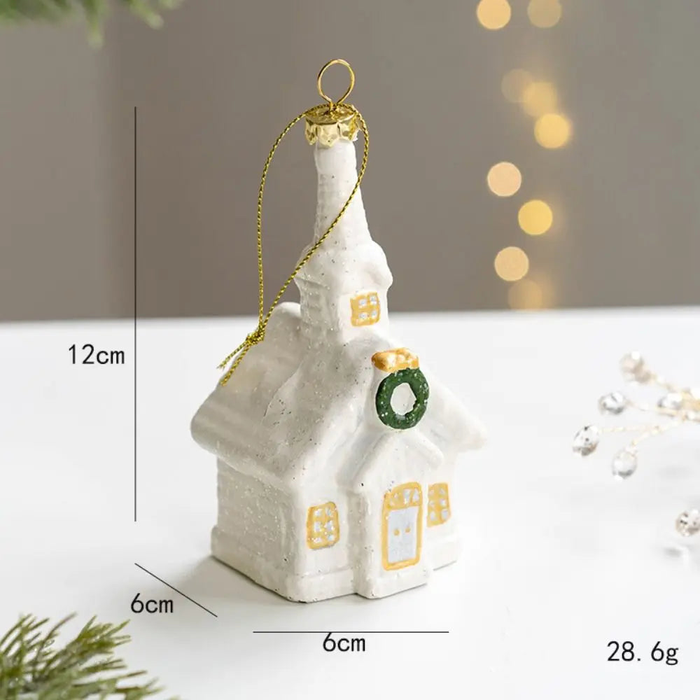 Snowman House Christmas Ceramic Pendant Ornament | Décor