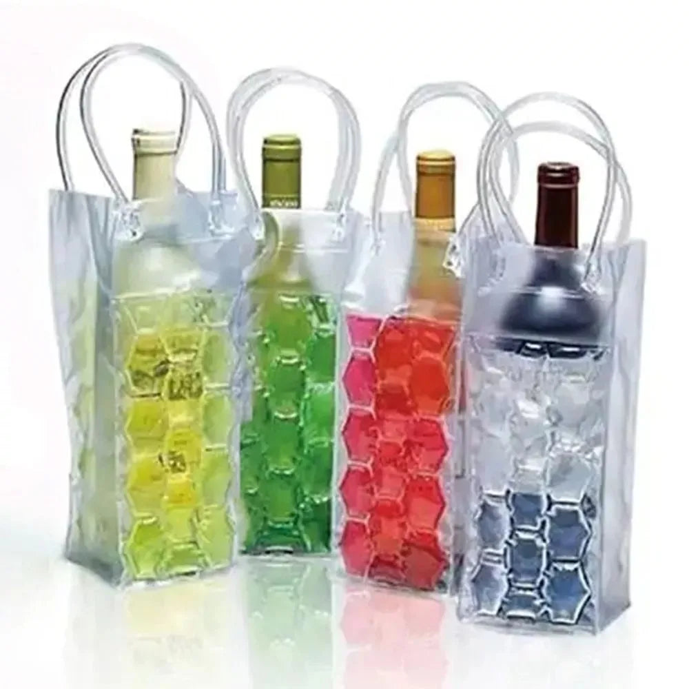 PVC Wine Bottle Freezer Bag – Portable Gel Cooler Tote Bottle Cooler Bag Nixie