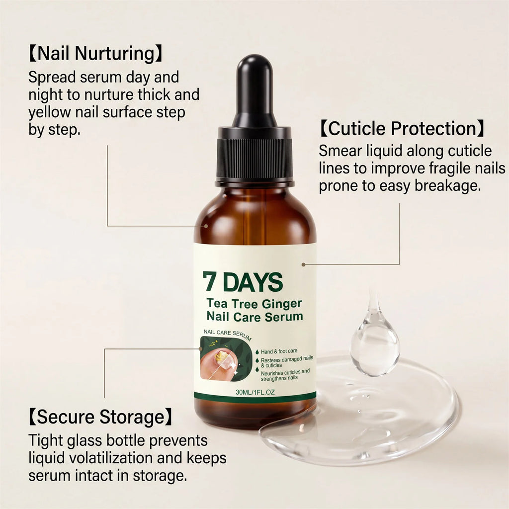 Tea Tree Ginger Nail Serum – Cuticle & Nail Care 30ml Nail Treatment Serum Nixie