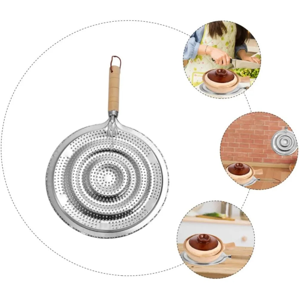 Stainless Steel Heat Insulating Pot Pads with Wooden Handles