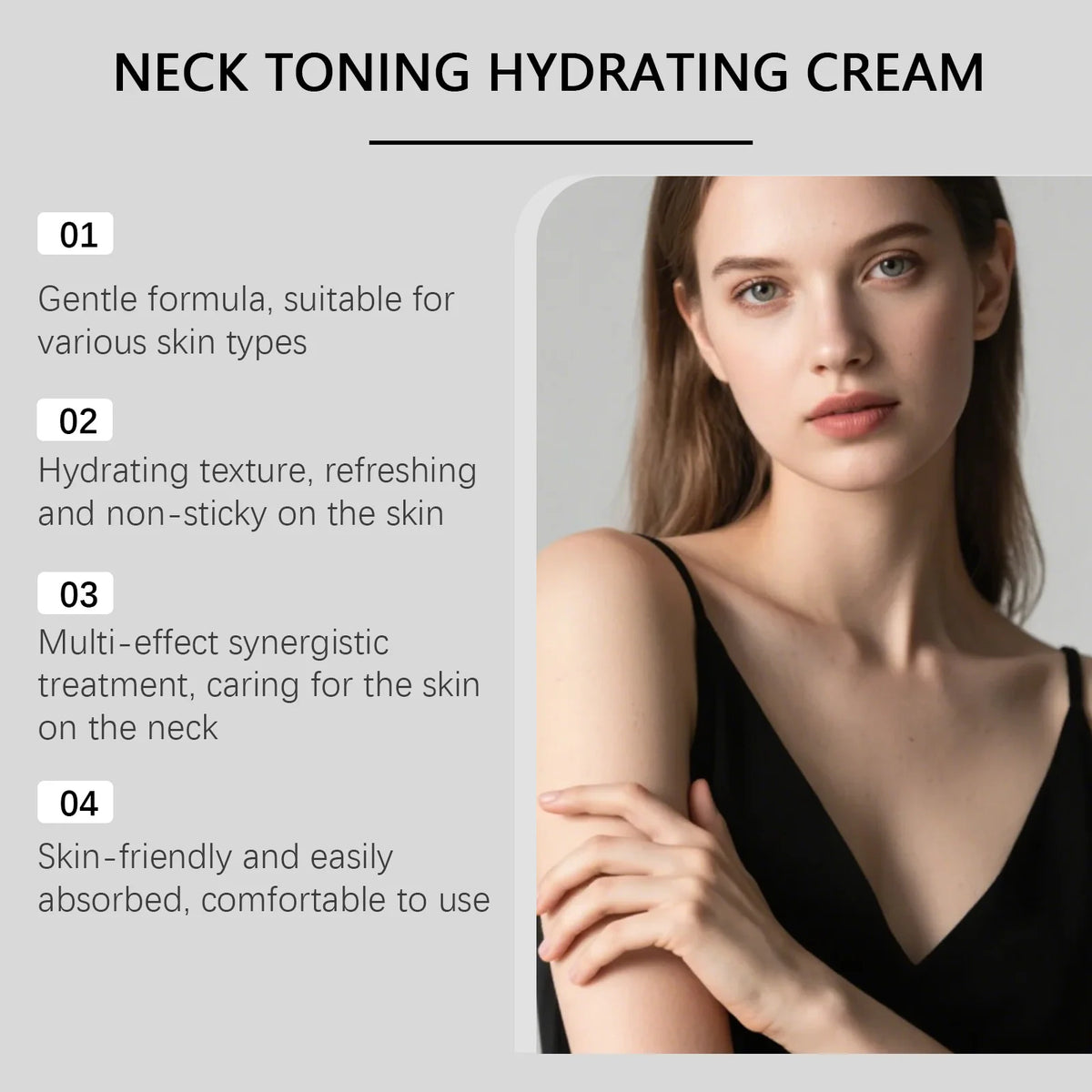 TRI-LIFT Peptide Neck Cream – Firming & Hydrating Skincare Neck Firming Cream Nixie