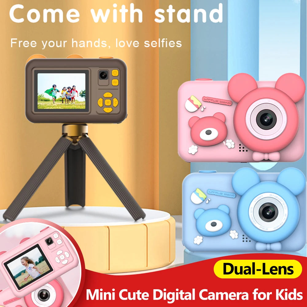 Kids Bear Digital Camera 1080P HD 26MP – Fun Gift for Children Kids Digital Camera Nixie