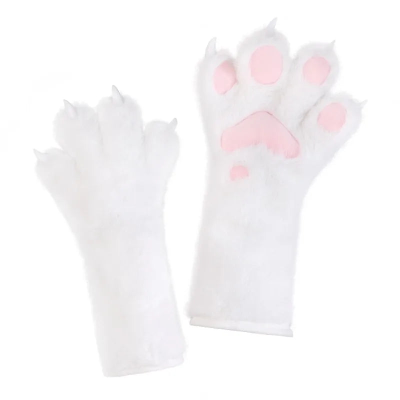 Halloween Fur Animal Claw Gloves – Plush Cosplay Paw Gloves Costume Claw Gloves Nixie