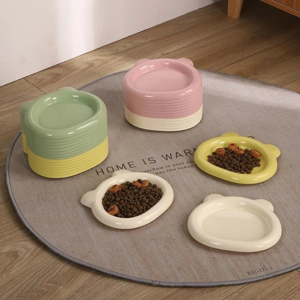 Cute Bear-Shaped PP Cat & Puppy Food Bowl – Anti-Tip Pet Food Bowl Nixie