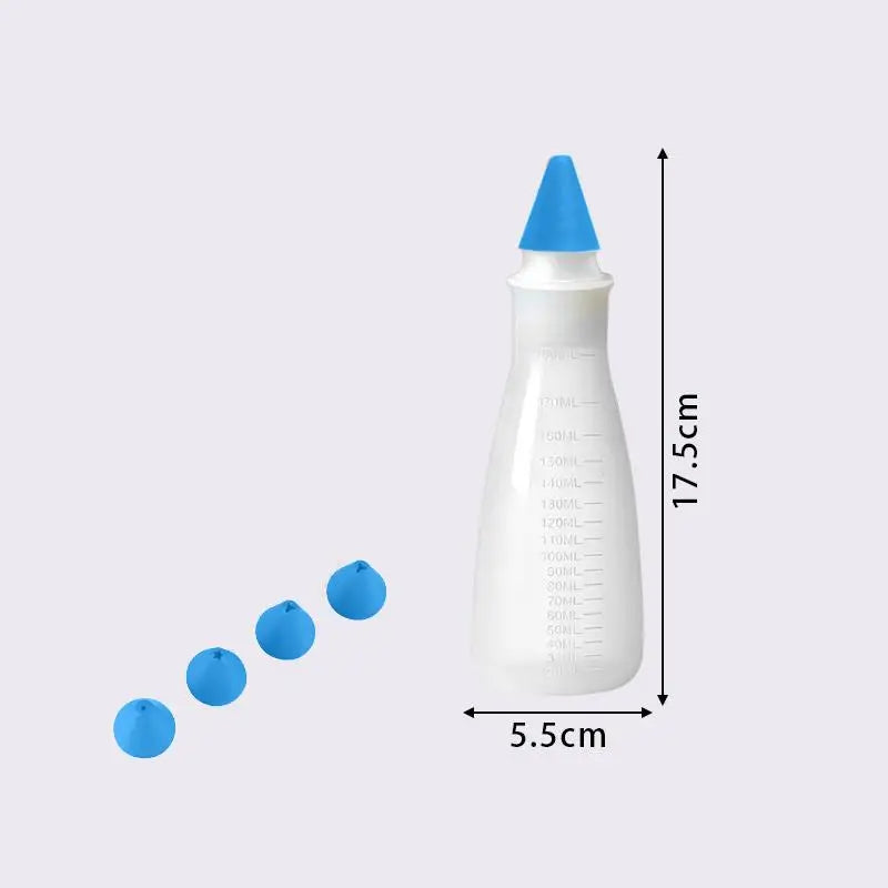 4-Head Silicone Piping Pen Set for Chocolate & Cake Decorating Cake Decorating Tool Nixie Blue Piping Bottle
