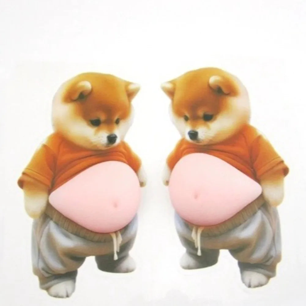 Chubby Shiba Inu 3D Squeezable Dog Stickers – 2 or 4 PCS 3D Novelty Stickers Nixie