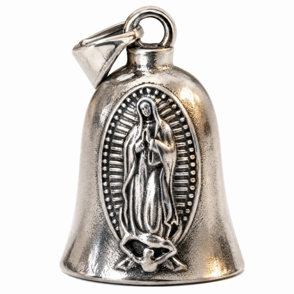 Virgin Mary Motorcycle Guardian Bell – Biker Good Luck Charm Biker Bell Charm Nixie
