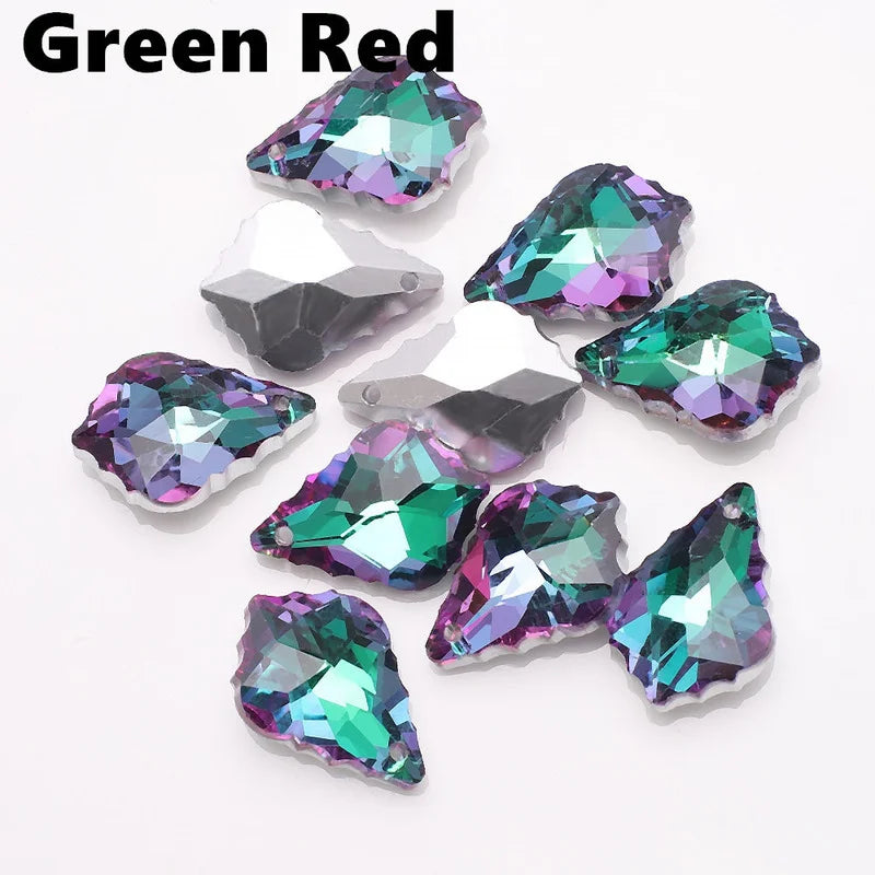 10Pcs Crystal Baroque Maple Leaf Glass Charm Pendants for DIY Jewelry Making Beads Nixie