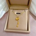 Gold Gourd Pendant Necklace – Stainless Steel Clavicle Chain Pendant Necklace Nixie XL2190-026 40cm