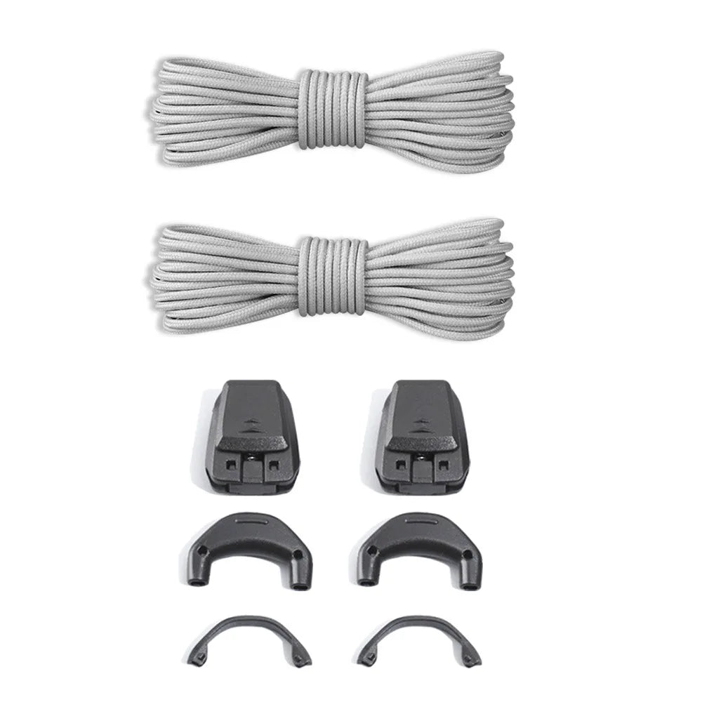 No-Tie Round Shoelaces Quick Lace Kit – Adults & Kids No-Tie Shoelaces Nixie Light Grey-120CM