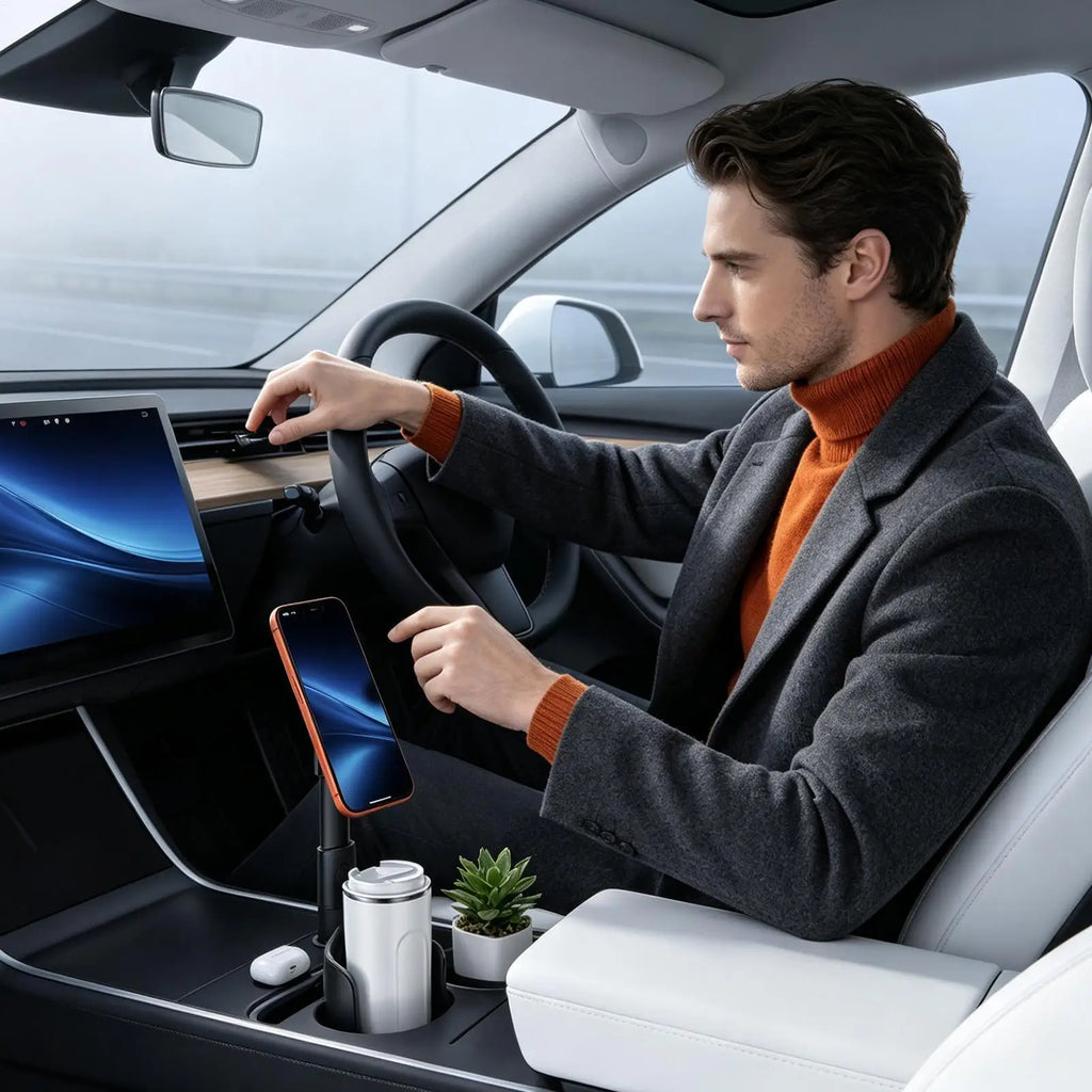Universal Car Cup Holder Phone Mount – Magnetic 360° Telescopic Car Phone Mount Nixie Default Title