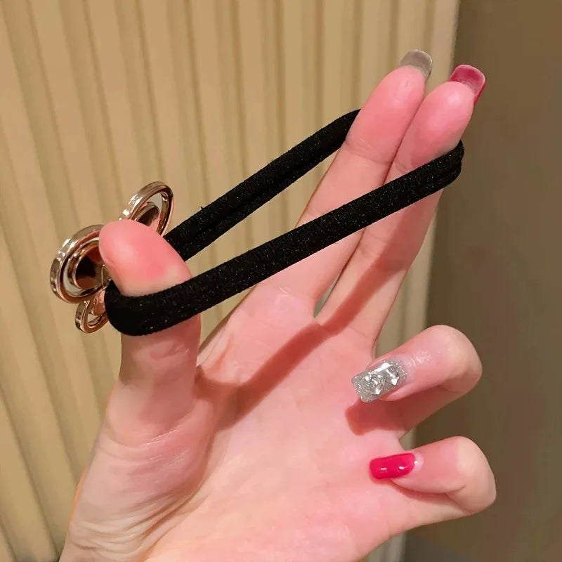 10-Pack Rhinestone Elastic Hair Ties – Minimalist & Elegant Styles